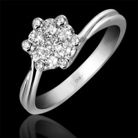 Sortija. Oro blanco 18K
Diamantes: 0.58cts, talla brillante
Engaste invisible